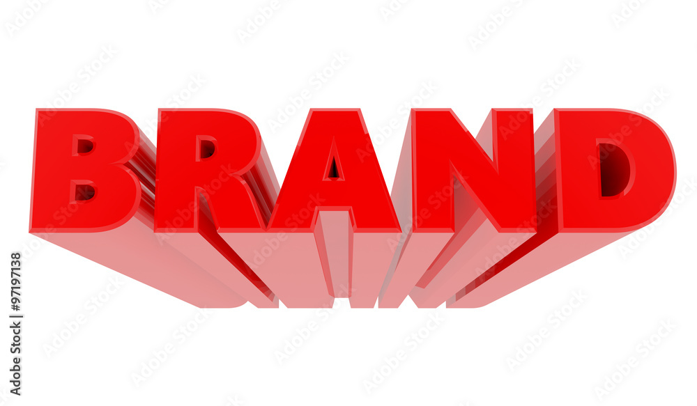 3D BRAND word on white background