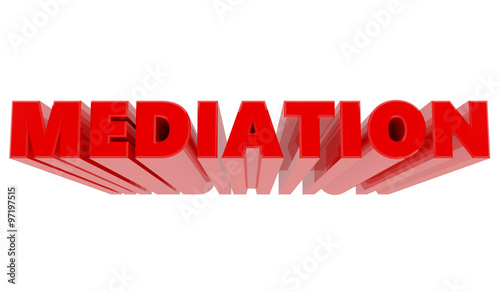 3D MEDIATION word on white background