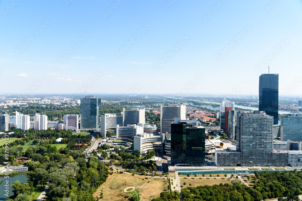 Fototapeta premium Aerial View Of Vienna City Skyline