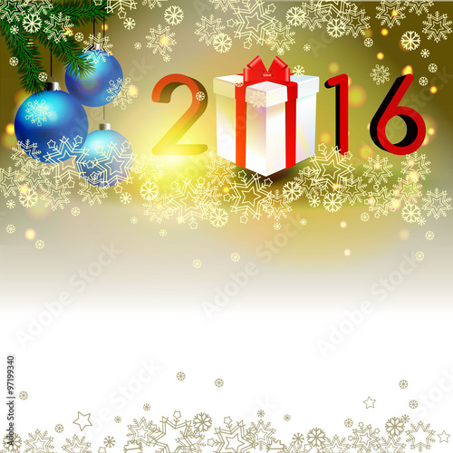 2016 New Year and Christmas background 