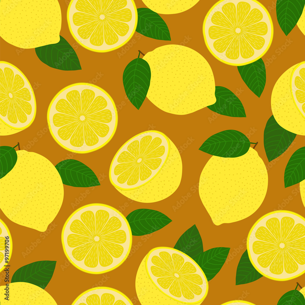 Lemons. Seamless pattern.