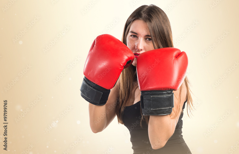 Girl with boxing gloves