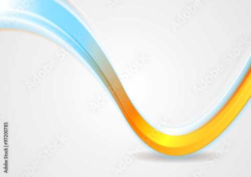 Orange and cyan iridescent wave design