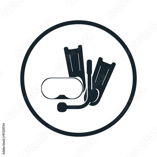Flippers and mask for diving icon