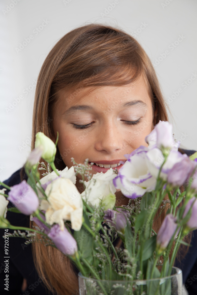 Pretty girl with flowers Pretty girl with flowers