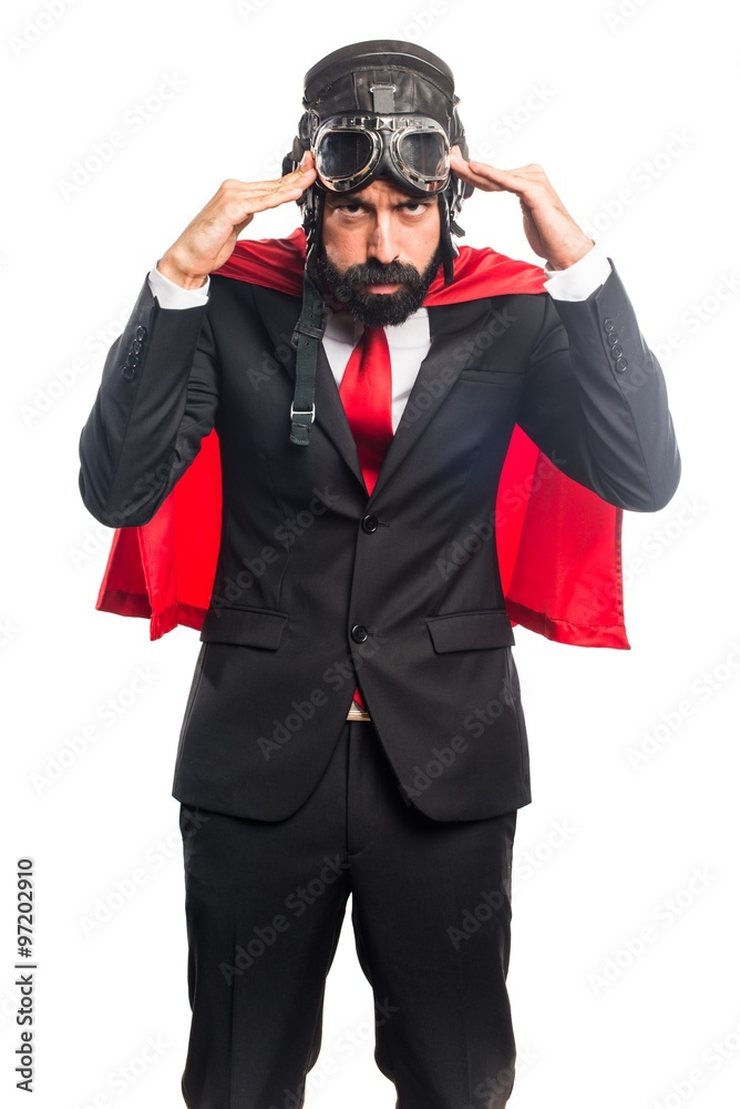 Super hero businessman thinking Super hero businessman thinking
