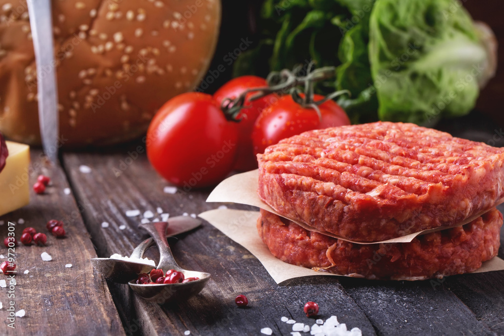 Home made burger cooking Home made burger cooking