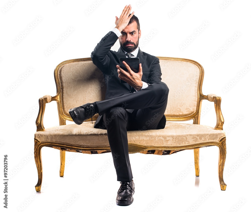 Businessman holding a tablet Businessman holding a tablet