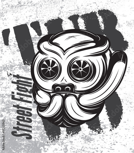 illustration of street fight titanium bulldog with turbo