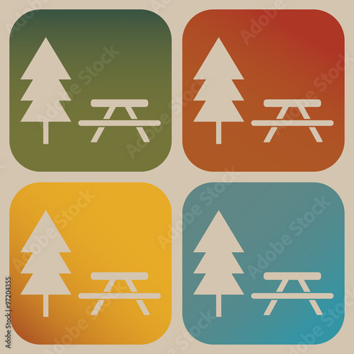 Picnic table icon