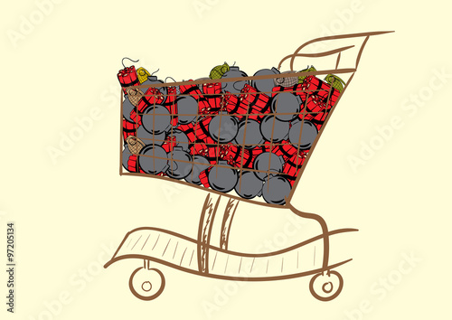 The cart with explosives