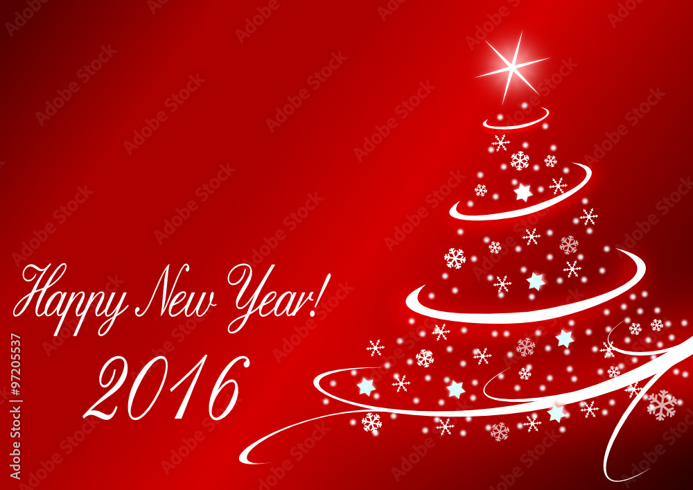2016 new years vector illustration with christmas tree 2016 new years vector illustration with christmas tree