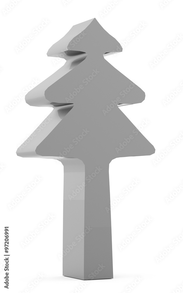 Christmas tree abstract rendered isolated on white background Christmas tree abstract rendered isolated on white background