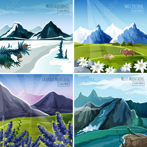 Mountain Landscapes Set