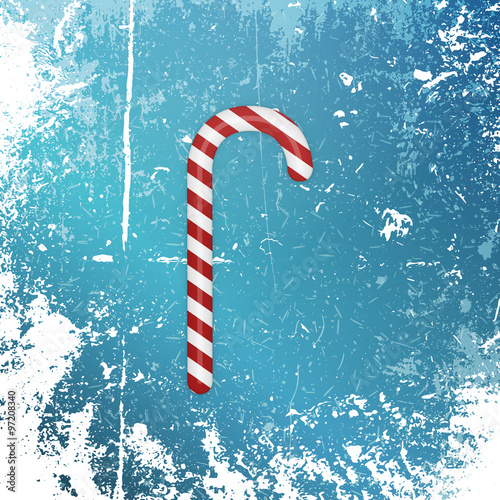 Realistic Christmas striped sweet Candy Cane