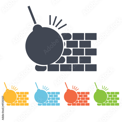 The dismantling of the wall icon
