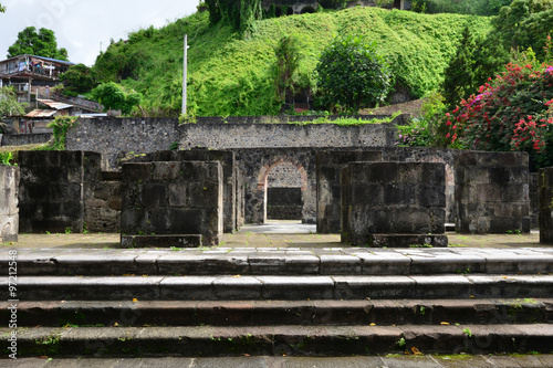 Martinique, picturesque city of Saint Pierre in West Indies