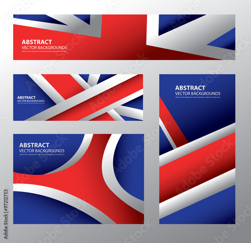 Abstract United Kingdom Flag, English Colors (Vector Art)