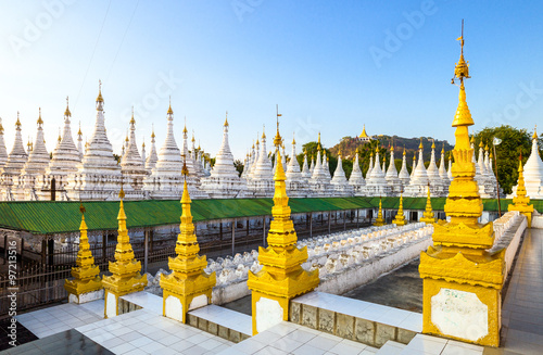 Myanmar, Mandalay, the Kuthodaw Paya temple, known olso as 'the world's bigge...