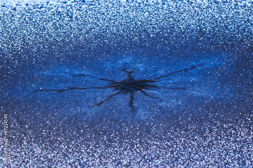 winter ice and snow background blue
