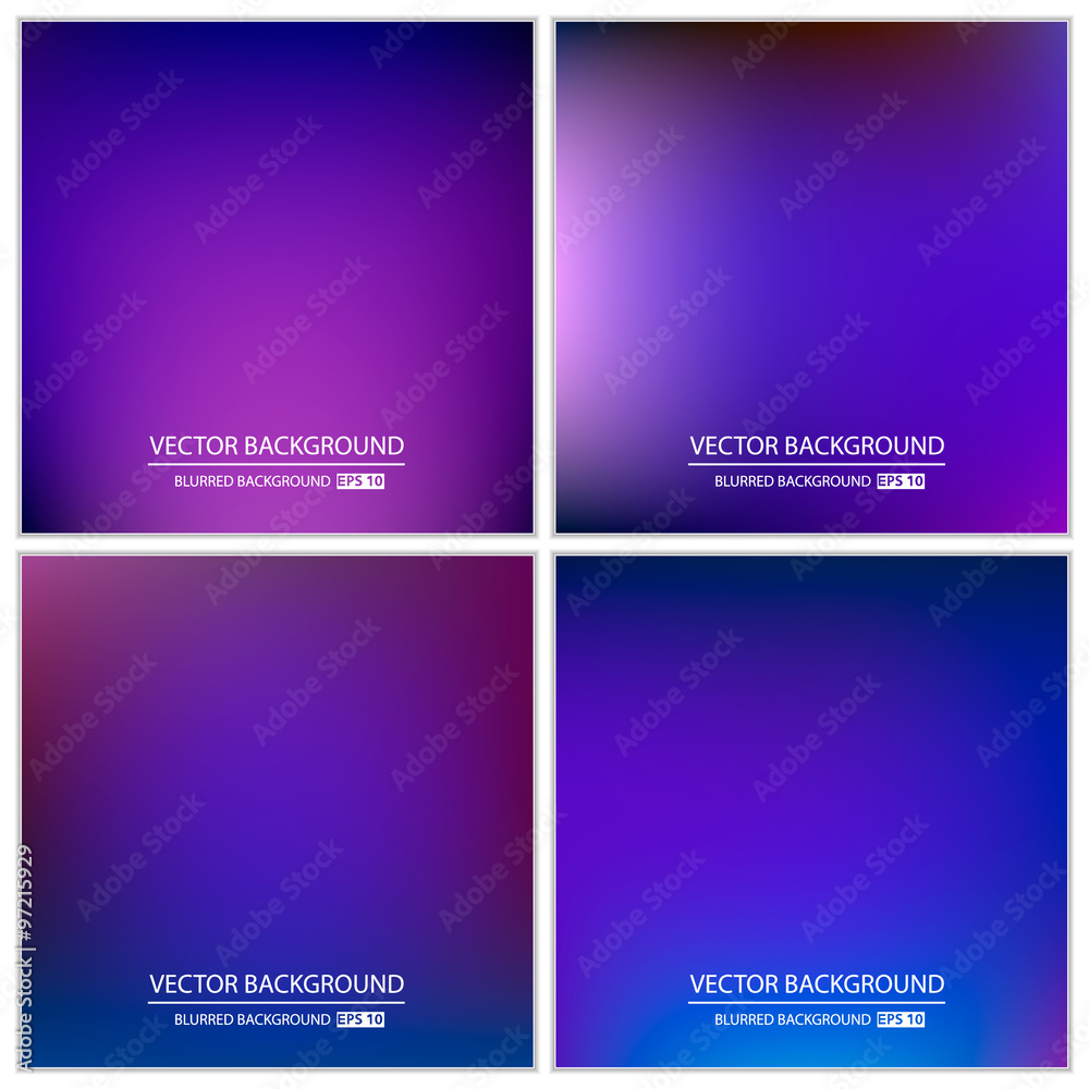 Abstract Creative concept vector multicolored blurred background set. For Web and Mobile Applications, art illustration template design, business infographic and social media, modern decoration