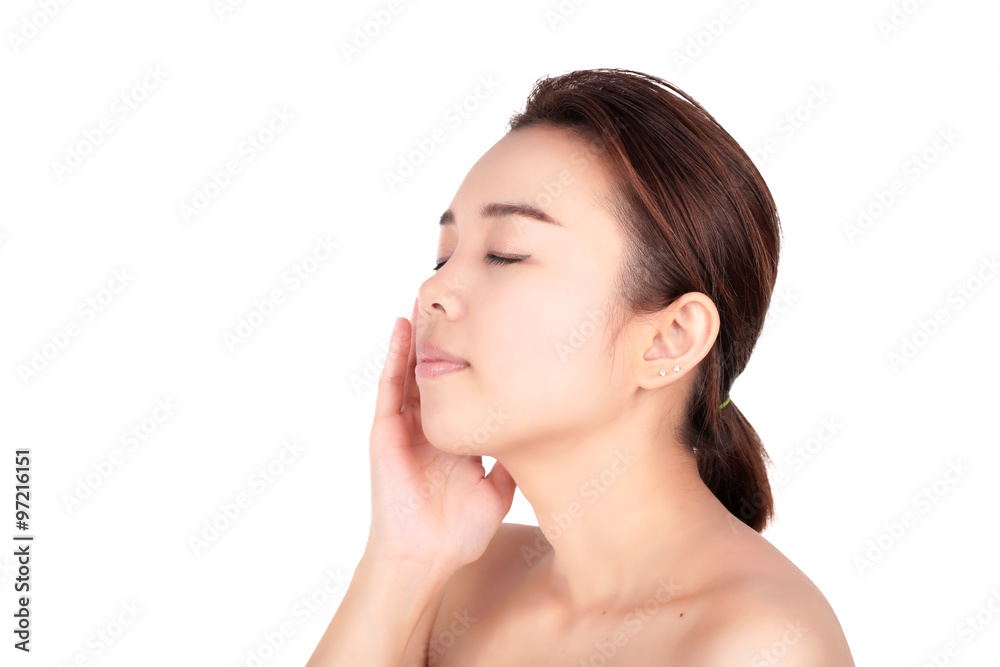 Beauty young woman, fresh, natural skin pink background. Beauty young woman, fresh, natural skin pink background.