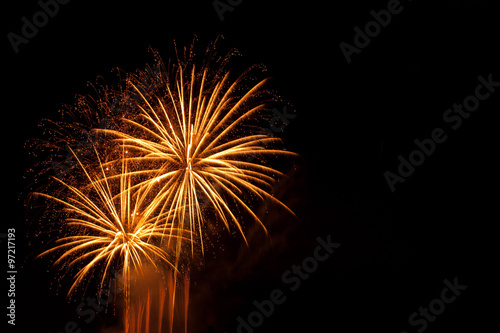 fireworks new year orange gold red 