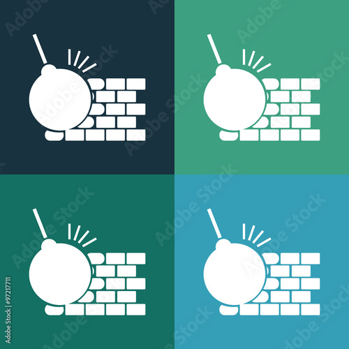 The dismantling of the wall icon