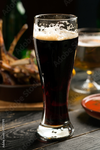 Glass of porter beer