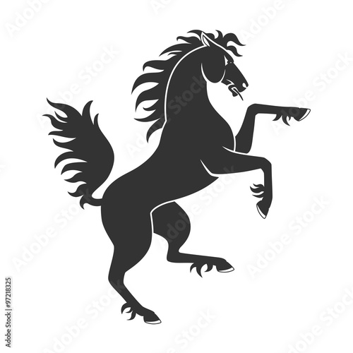 Black Rearing Horse