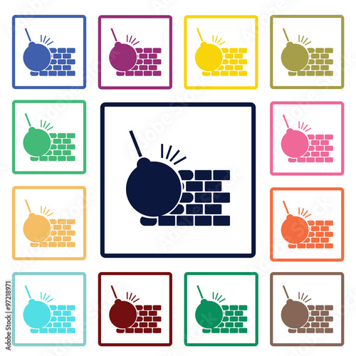 The dismantling of the wall icon