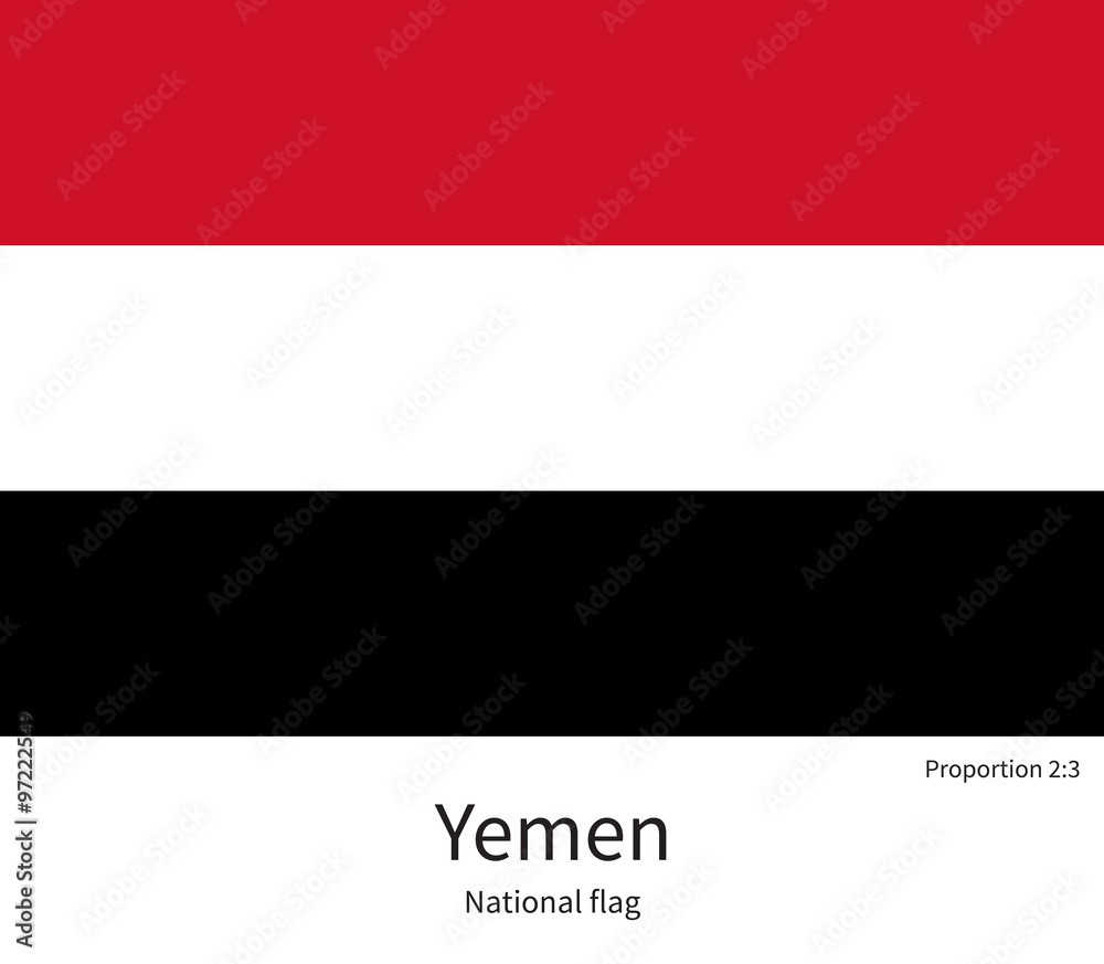 National flag of Yemen with correct proportions, element, colors National flag of Yemen with correct proportions, element, colors
