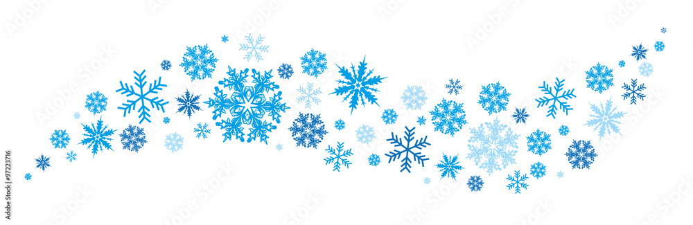 Blue snowflake border