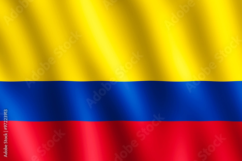 Flag of Colombia waving in the wind