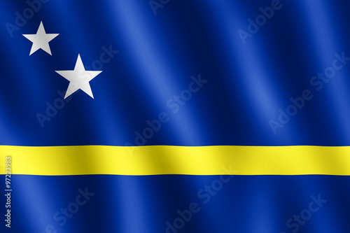 Bild auf Leinwand Flag of Curacao waving in the wind