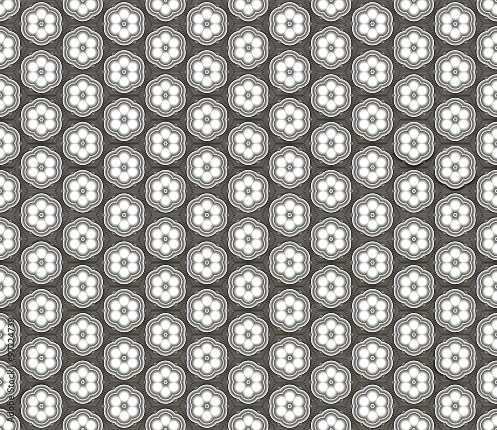 Seamless abstract 3D pattern - ceiling lamps in the shape of flowers. Color gray - middle tone. Vector illustration. Seamless abstract 3D pattern - ceiling lamps in the shape of flowers. Color gray - middle tone. Vector illustration.