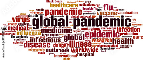 Global pandemic word cloud concept. Vector illustration