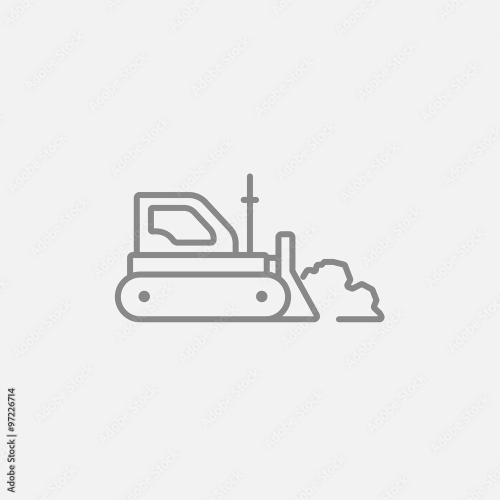 Obraz premium Bulldozer line icon.