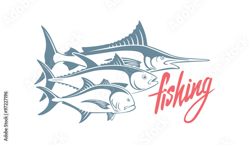 The figure shows the marlin, tuna, caranx