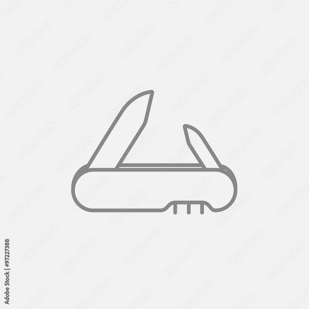 Jackknife line icon. Jackknife line icon.