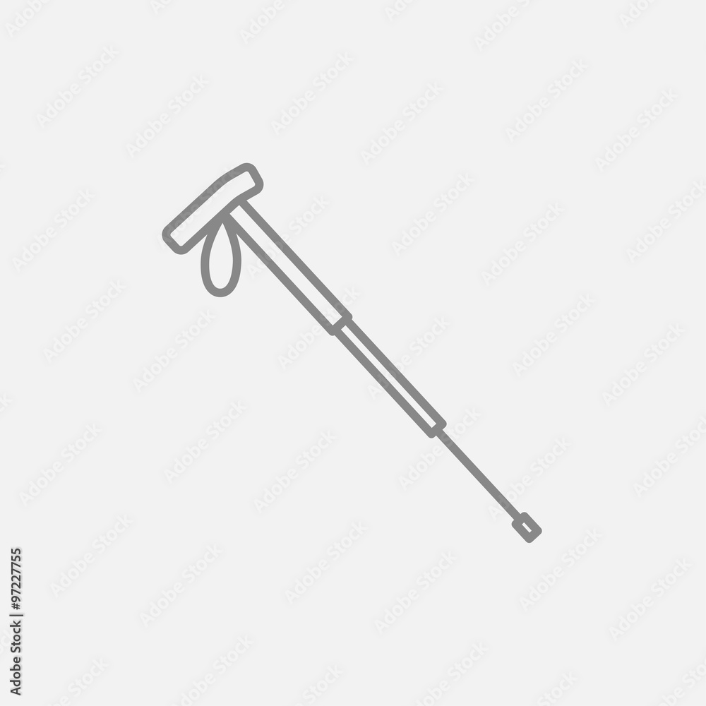 Obraz premium Hiking pole line icon.