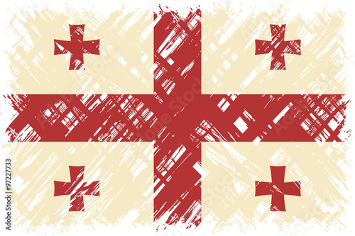 Georgian grunge flag. Vector illustration.