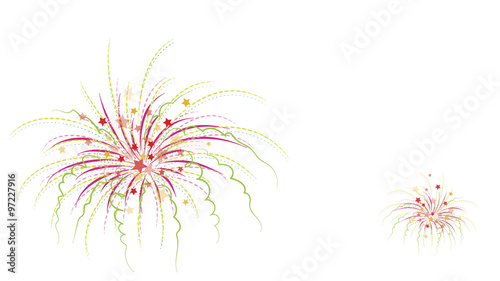 Buntes Feuerwerk - Silvester - Freisteller