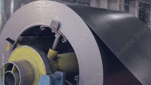 metal coil rotate on the machine