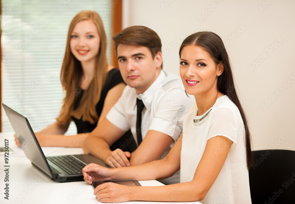 Group of Business people searching for solution with brainstormi Group of Business people searching for solution with brainstormi