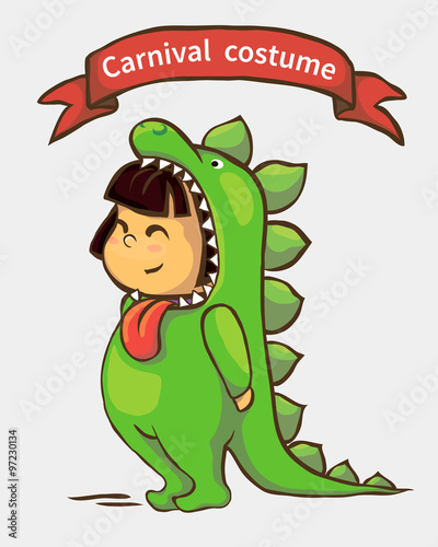 small girl in carnival suit