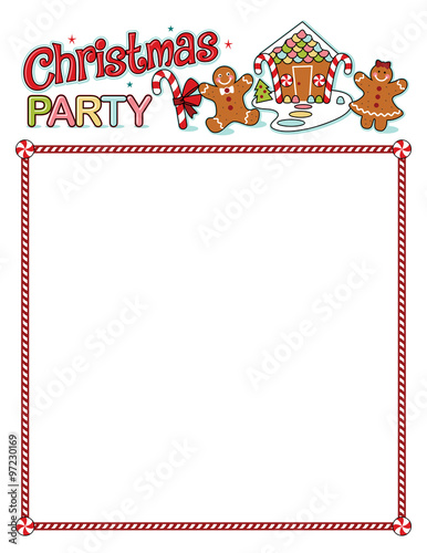 Christmas party printout with border