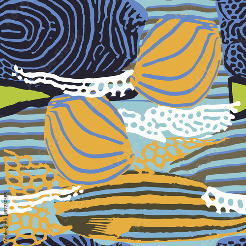 Seamless vector background with a nautical theme