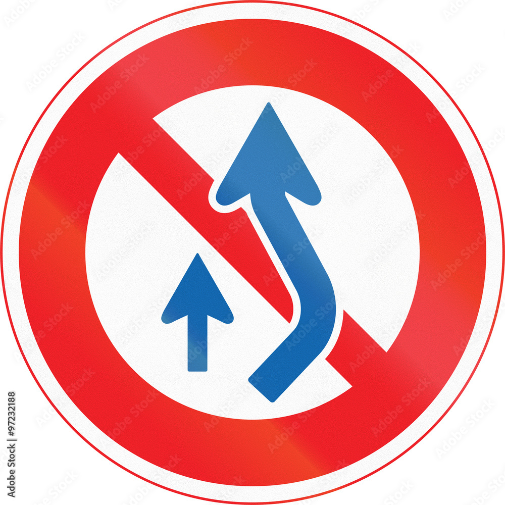 Japanese road sign - No Passing on the Right Japanese road sign - No Passing on the Right
