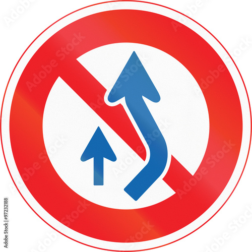Japanese road sign - No Passing on the Right